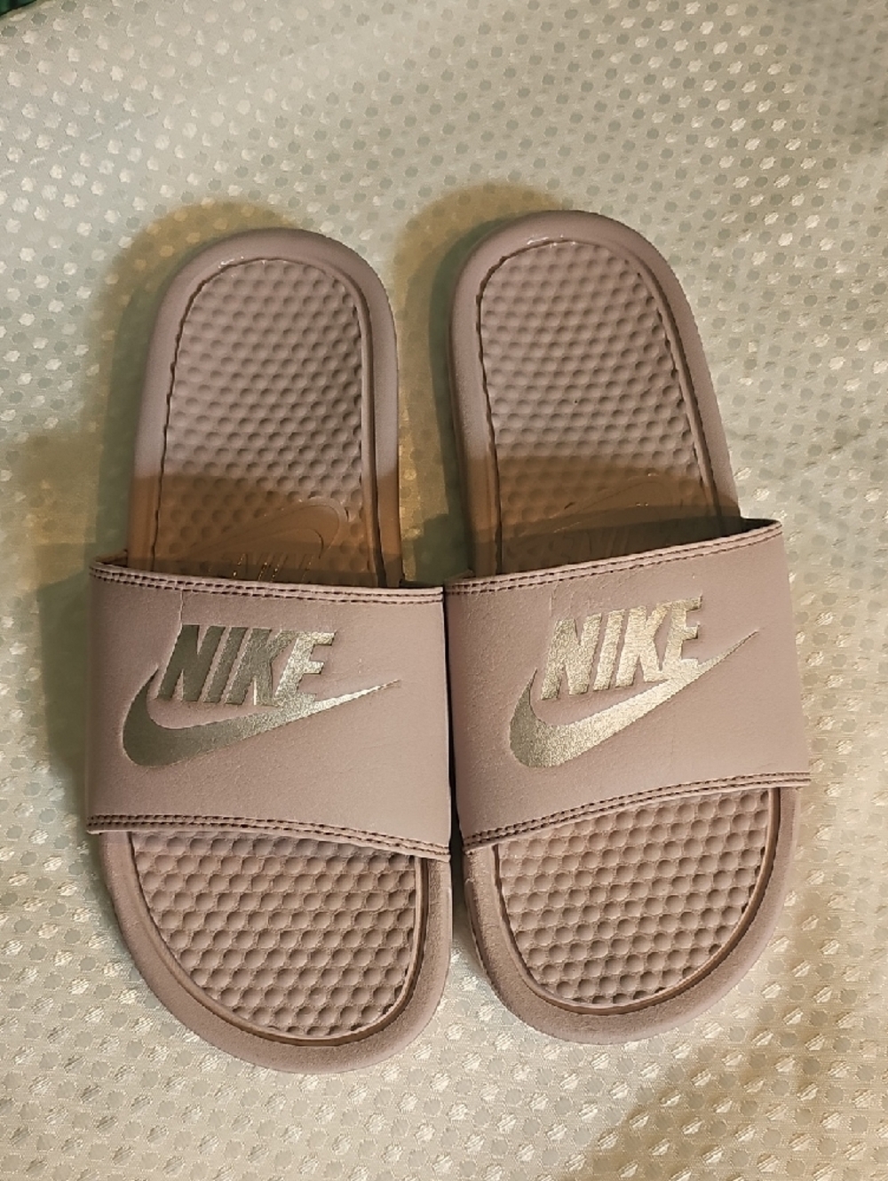 Nike Pink Slide Sandals with Subtle Beige Footbed - Picture 2 of 7